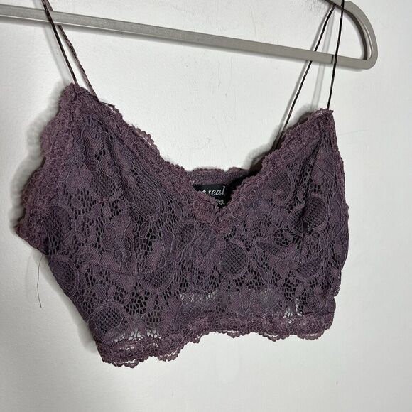 Wet Seal Bralette Crop Top Womens‎ Medium Purple Lace Romantic Boho Festival - Picture 12 of 12